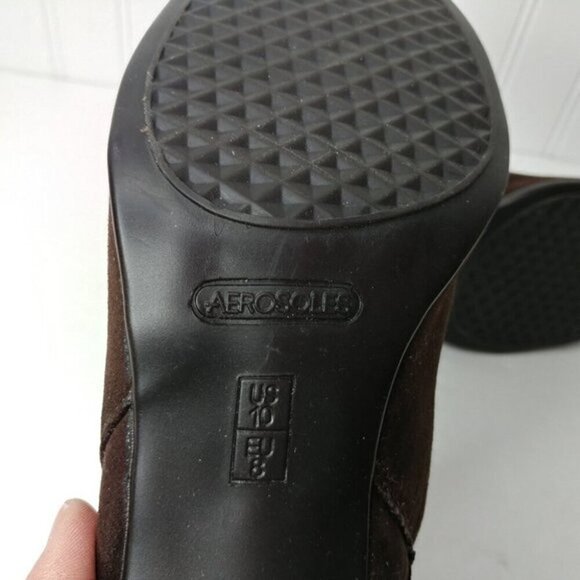 Aerosoles Womens Ankle Booties Size 10M Faux Suede Brown 2.5" Heel Play‎ Again - Picture 11 of 12